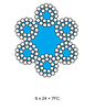 Verzinktes Stahldrahtseil 6X24+7FC